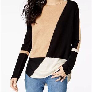 INC International Concepts Colorblock Sweater Petite Medium
